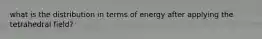 what is the distribution in terms of energy after applying the tetrahedral field?