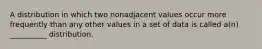 A distribution in which two nonadjacent values occur more frequently than any other values in a set of data is called​ a(n) __________ distribution.