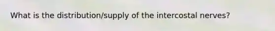 What is the distribution/supply of the intercostal nerves?