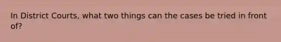 In District Courts, what two things can the cases be tried in front of?