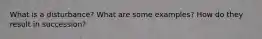 What is a disturbance? What are some examples? How do they result in succession?