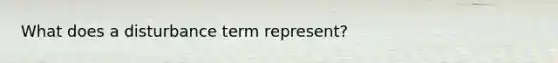 What does a disturbance term represent?