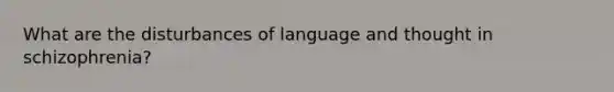 What are the disturbances of language and thought in schizophrenia?