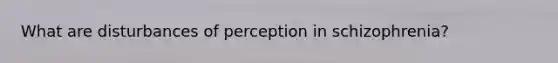 What are disturbances of perception in schizophrenia?