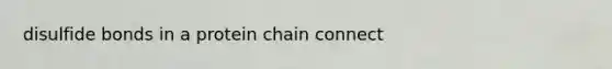 disulfide bonds in a protein chain connect