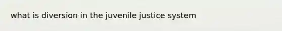 what is diversion in the juvenile justice system