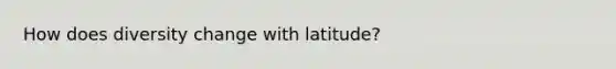 How does diversity change with latitude?