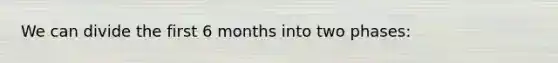 We can divide the first 6 months into two phases: