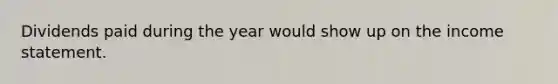 Dividends paid during the year would show up on the income statement.