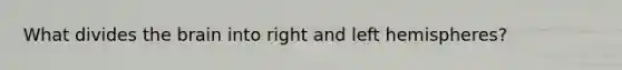 What divides <a href='https://www.questionai.com/knowledge/kLMtJeqKp6-the-brain' class='anchor-knowledge'>the brain</a> into right and left hemispheres?