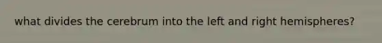 what divides the cerebrum into the left and right hemispheres?