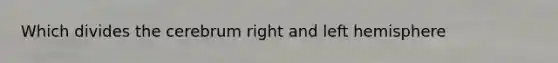 Which divides the cerebrum right and left hemisphere