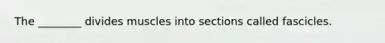 The ________ divides muscles into sections called fascicles.