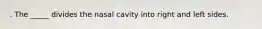 . The _____ divides the nasal cavity into right and left sides.