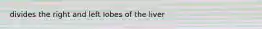 divides the right and left lobes of the liver