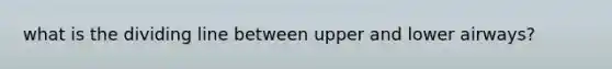 what is the dividing line between upper and lower airways?