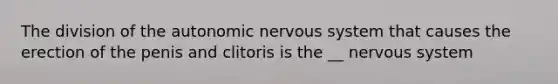 The division of the autonomic nervous system that causes the erection of the penis and clitoris is the __ nervous system