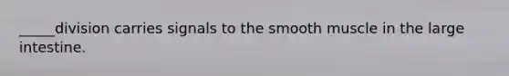 _____division carries signals to the smooth muscle in the large intestine.