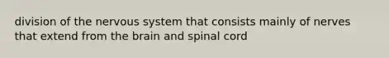 division of the nervous system that consists mainly of nerves that extend from the brain and spinal cord