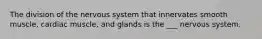 The division of the nervous system that innervates smooth muscle, cardiac muscle, and glands is the ___ nervous system.
