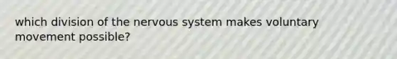 which division of the nervous system makes voluntary movement possible?