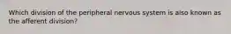 Which division of the peripheral nervous system is also known as the afferent division?