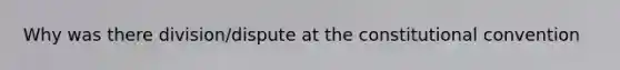 Why was there division/dispute at the constitutional convention