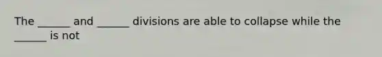 The ______ and ______ divisions are able to collapse while the ______ is not