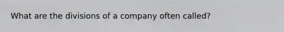 What are the divisions of a company often called?