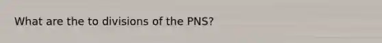 What are the to divisions of the PNS?