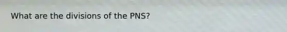 What are the divisions of the PNS?