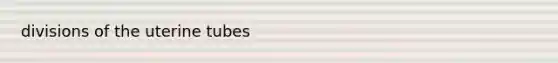 divisions of the uterine tubes