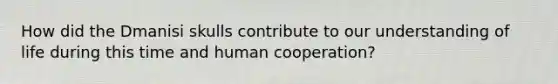 How did the Dmanisi skulls contribute to our understanding of life during this time and human cooperation?