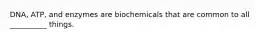 DNA, ATP, and enzymes are biochemicals that are common to all __________ things.