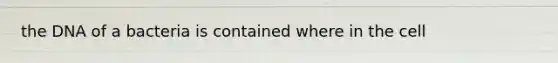 the DNA of a bacteria is contained where in the cell
