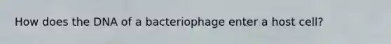 How does the DNA of a bacteriophage enter a host cell?