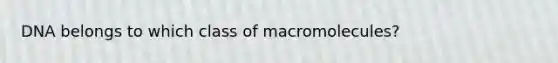 DNA belongs to which class of macromolecules?