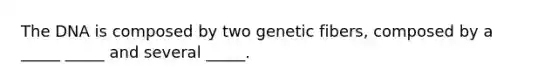 The DNA is composed by two genetic fibers, composed by a _____ _____ and several _____.