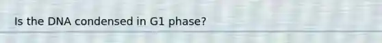 Is the DNA condensed in G1 phase?