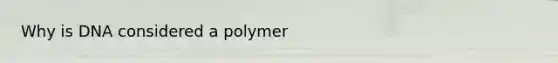 Why is DNA considered a polymer