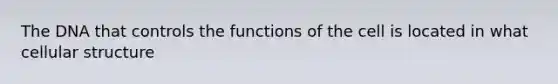 The DNA that controls the functions of the cell is located in what cellular structure