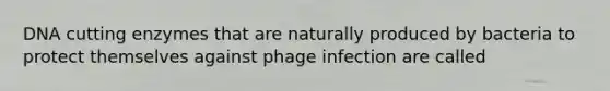 DNA cutting enzymes that are naturally produced by bacteria to protect themselves against phage infection are called