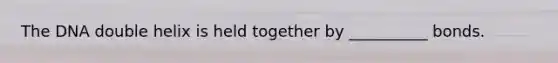 The DNA double helix is held together by __________ bonds.