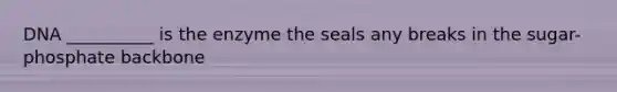 DNA __________ is the enzyme the seals any breaks in the sugar-phosphate backbone