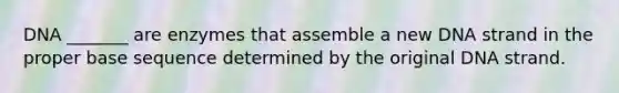 DNA _______ are enzymes that assemble a new DNA strand in the proper base sequence determined by the original DNA strand.