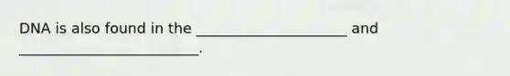 DNA is also found in the _____________________ and _________________________.