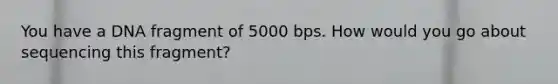 You have a DNA fragment of 5000 bps. How would you go about sequencing this fragment?