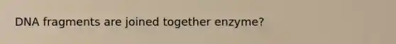 DNA fragments are joined together enzyme?