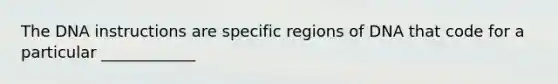 The DNA instructions are specific regions of DNA that code for a particular ____________