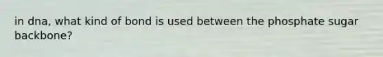 in dna, what kind of bond is used between the phosphate sugar backbone?